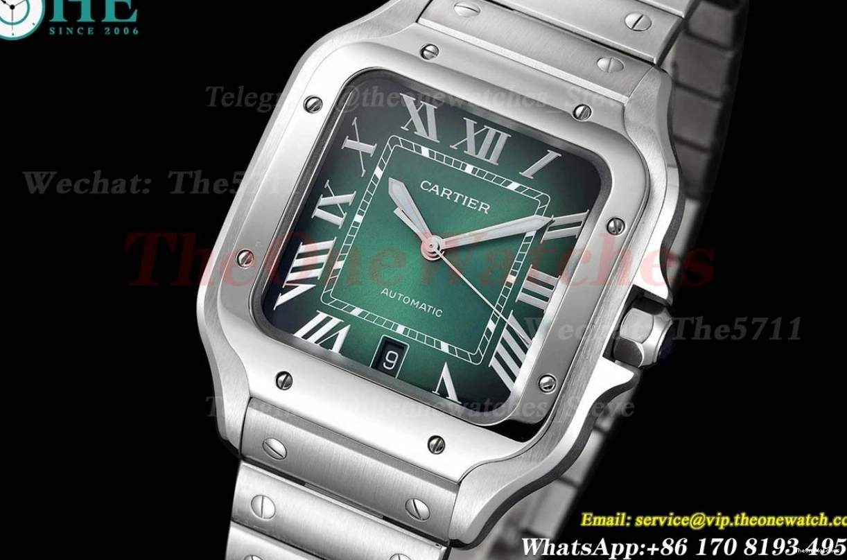 SS Green XL Cartier SS Santos MY9019 BVF De 40mm Dial 1211